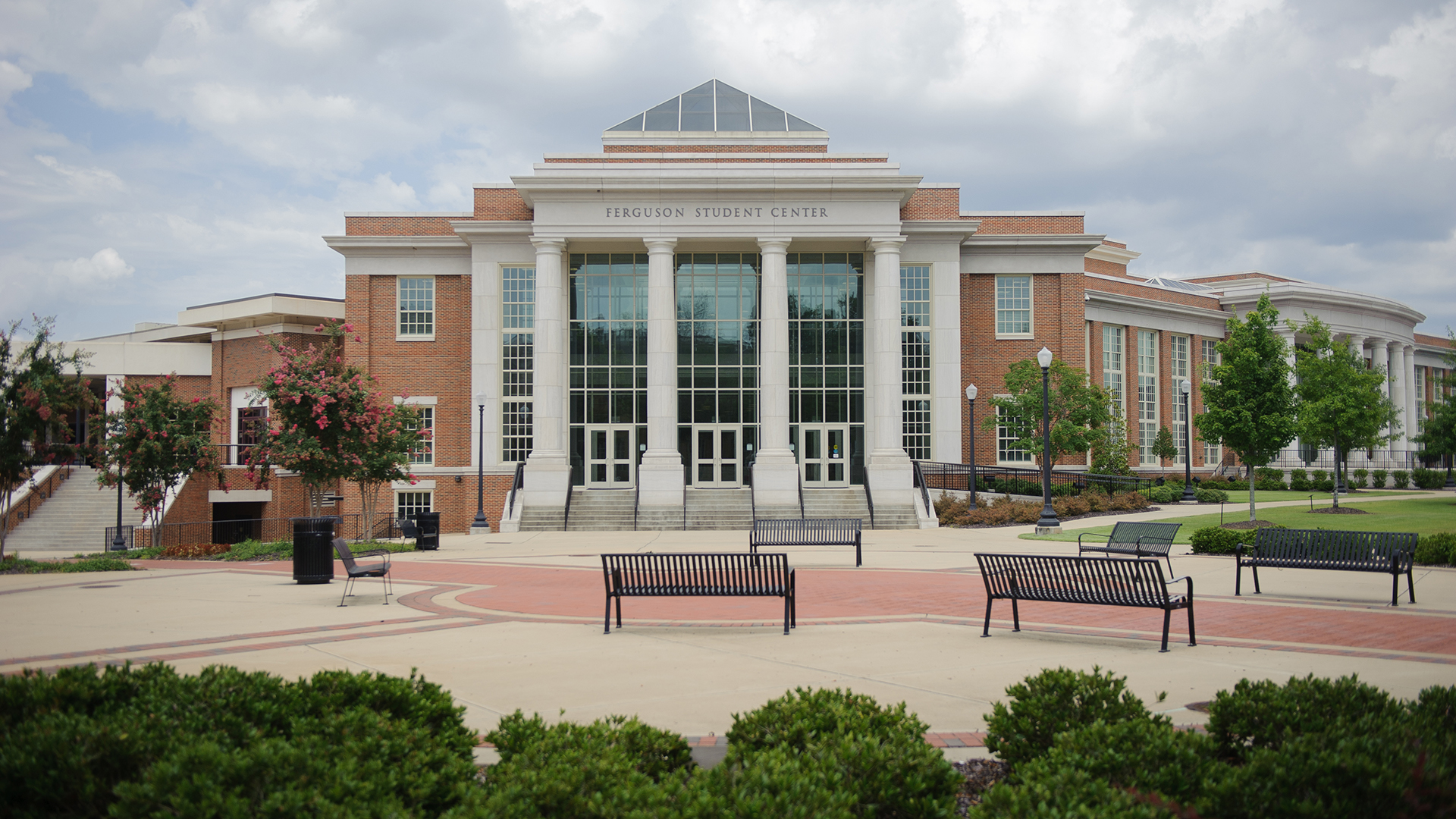 Ferg Student Center building on a cloudy day