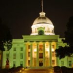 State capitol building in Montgomery, Alabama, at night