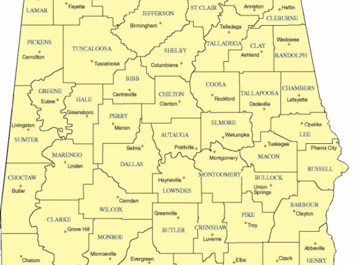 a map of Alabama counties