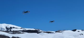 Two small Uncrewed Aircraft Systems (sUAS) platforms used to perform radar measurements and map internal snow layers. 