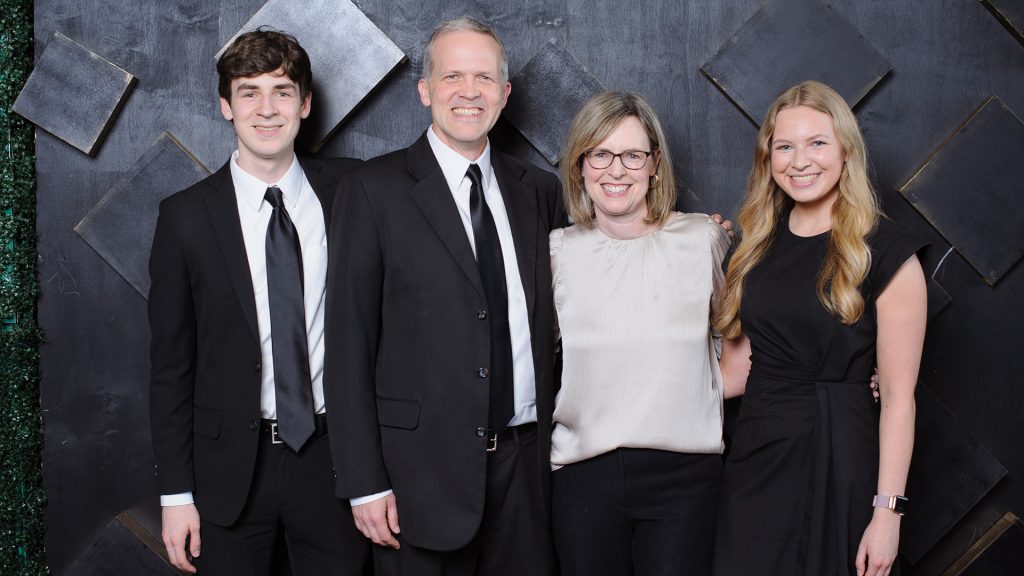 Family of 4 in formal wear