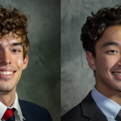 two headshot photos of students