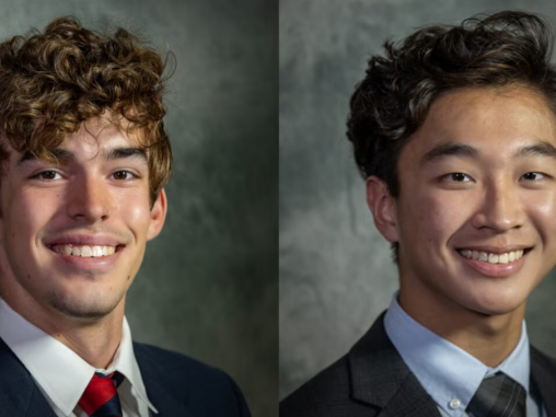 two headshot photos of students