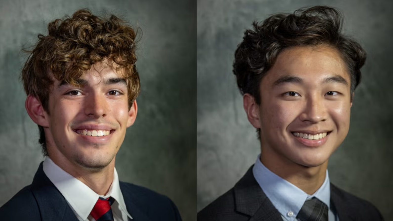 two headshot photos of students